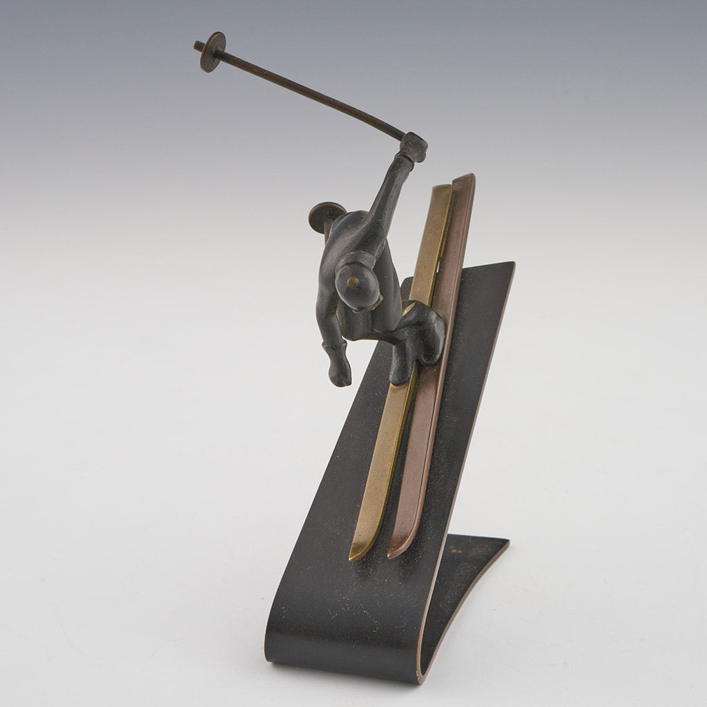Art Deco Bronze Skier Figure by Richard Rohac - Jeroen Markies Art Deco