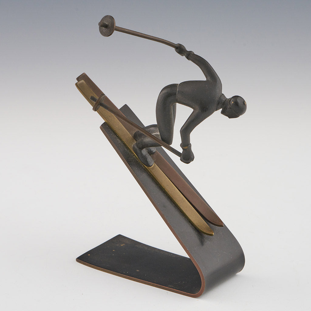 Art Deco Bronze Skier Figure by Richard Rohac - Jeroen Markies Art Deco