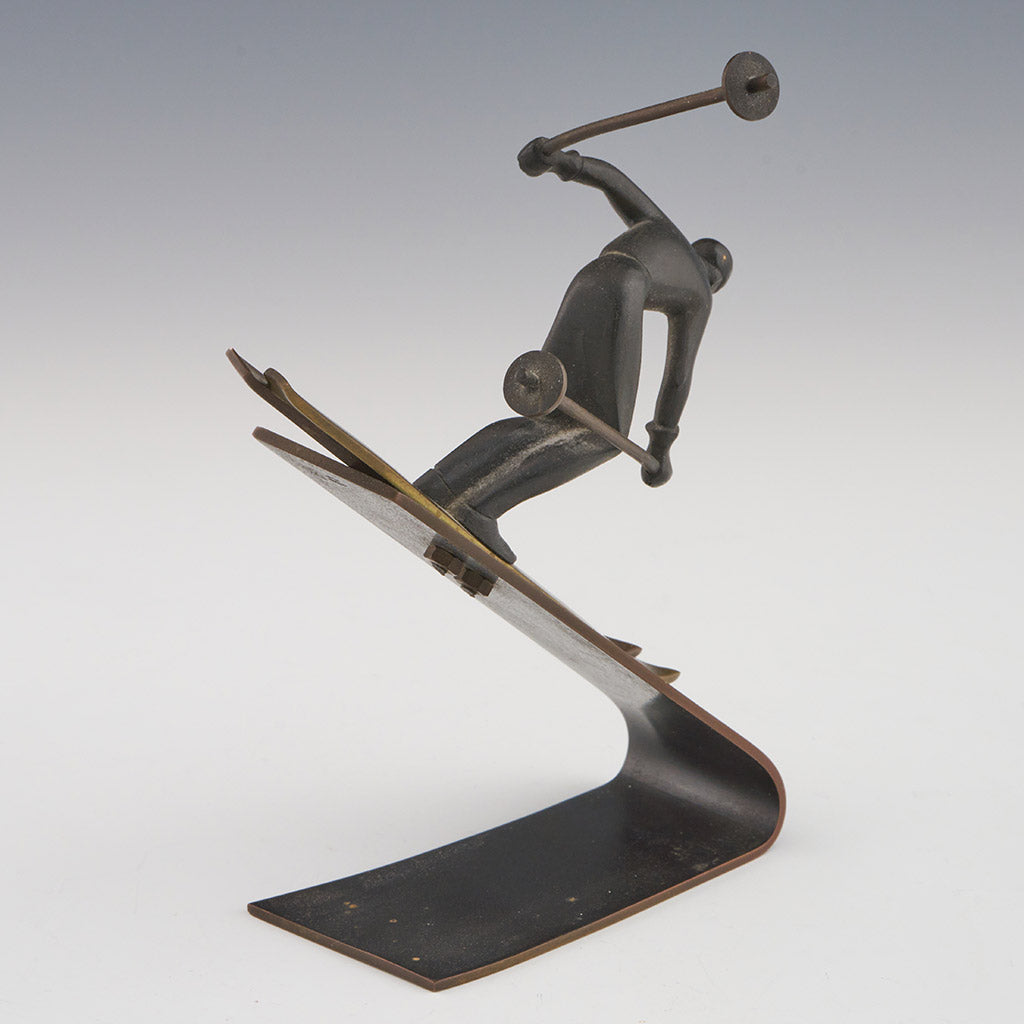 Art Deco Bronze Skier Figure by Richard Rohac - Jeroen Markies Art Deco