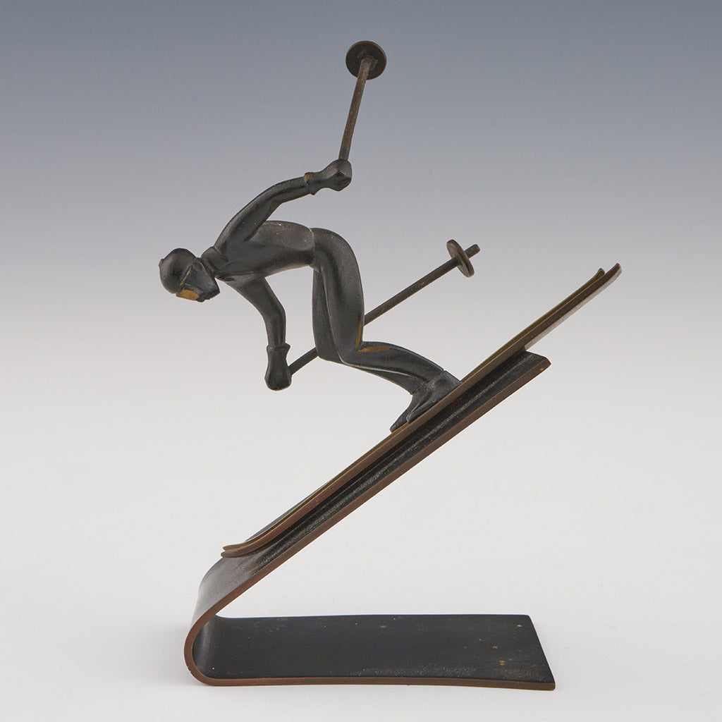 Art Deco Bronze Skier Figure by Richard Rohac - Jeroen Markies Art Deco