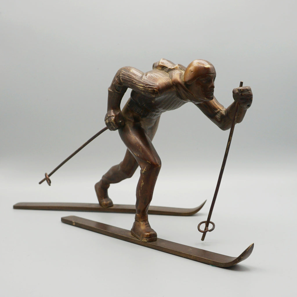 An Art Deco Bronze Cross Country Skier