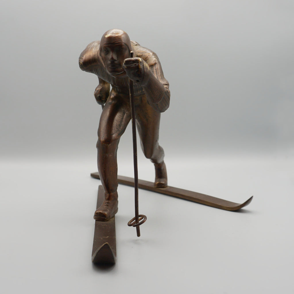 An Art Deco Bronze Cross Country Skier