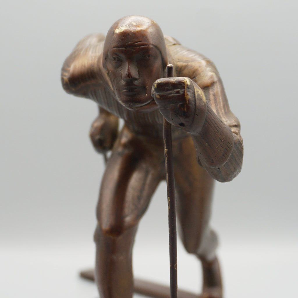 An Art Deco Bronze Cross Country Skier