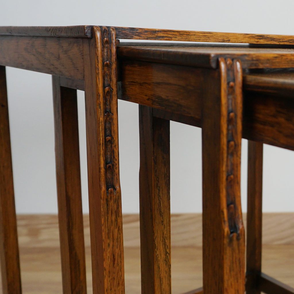 Arts & Crafts Nest of Three Tables - Solid Oak - Jeroen Markies Art Deco