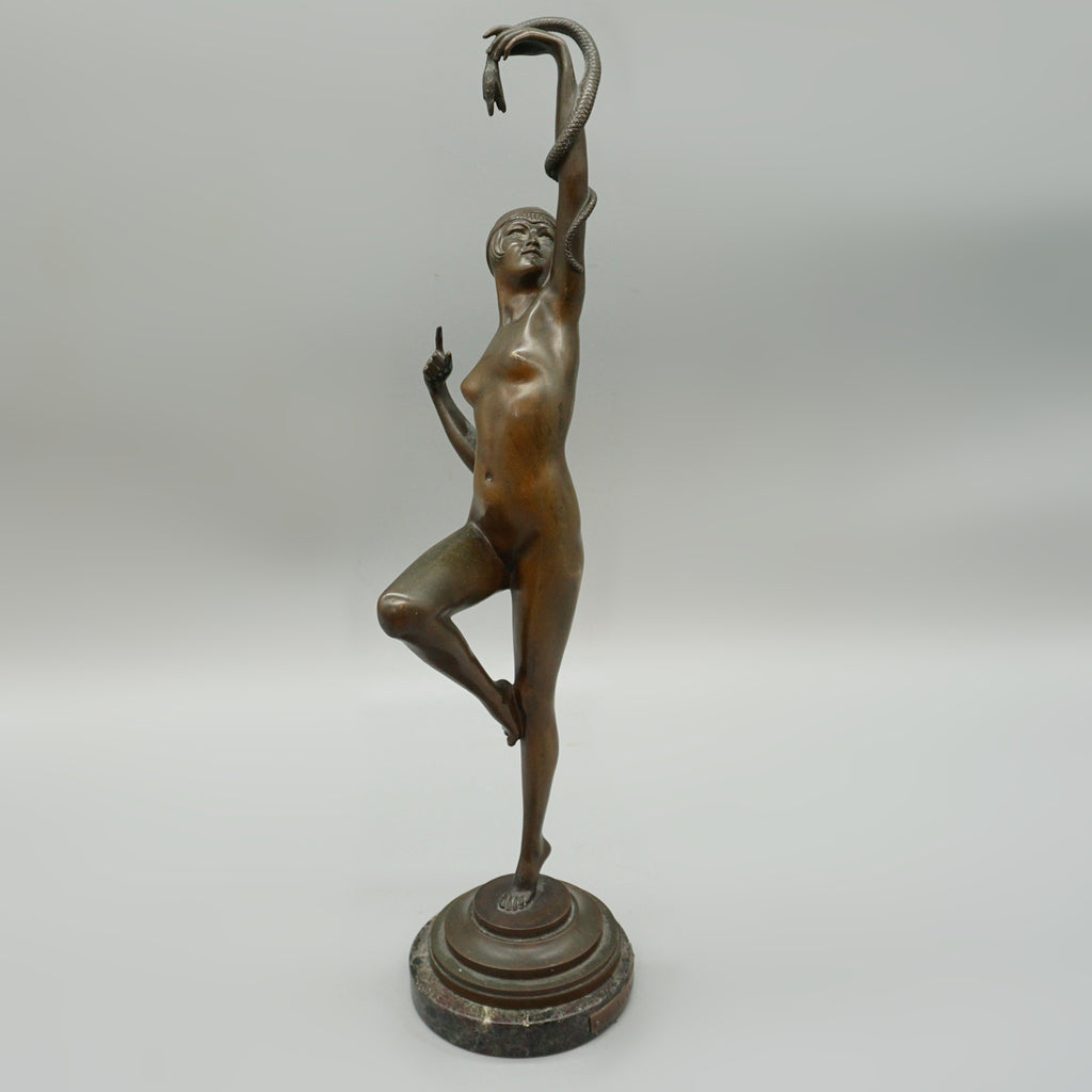 'Snake Charmer' Paul Philippe Art Deco Bronze - Markies Antiques 