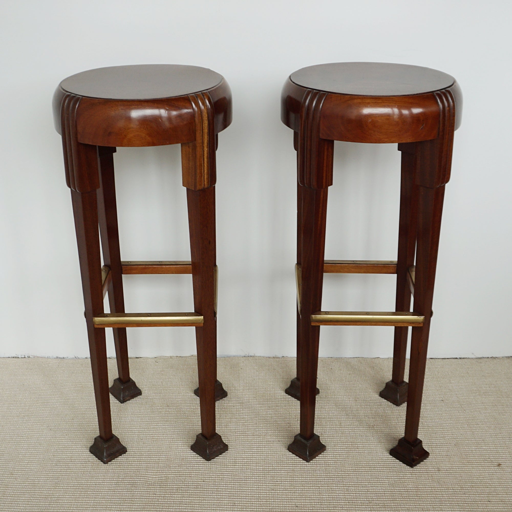 Art Deco Bar Seating, 1930s bar stalls. Solid walnut - Jeroen Markies Art Deco
