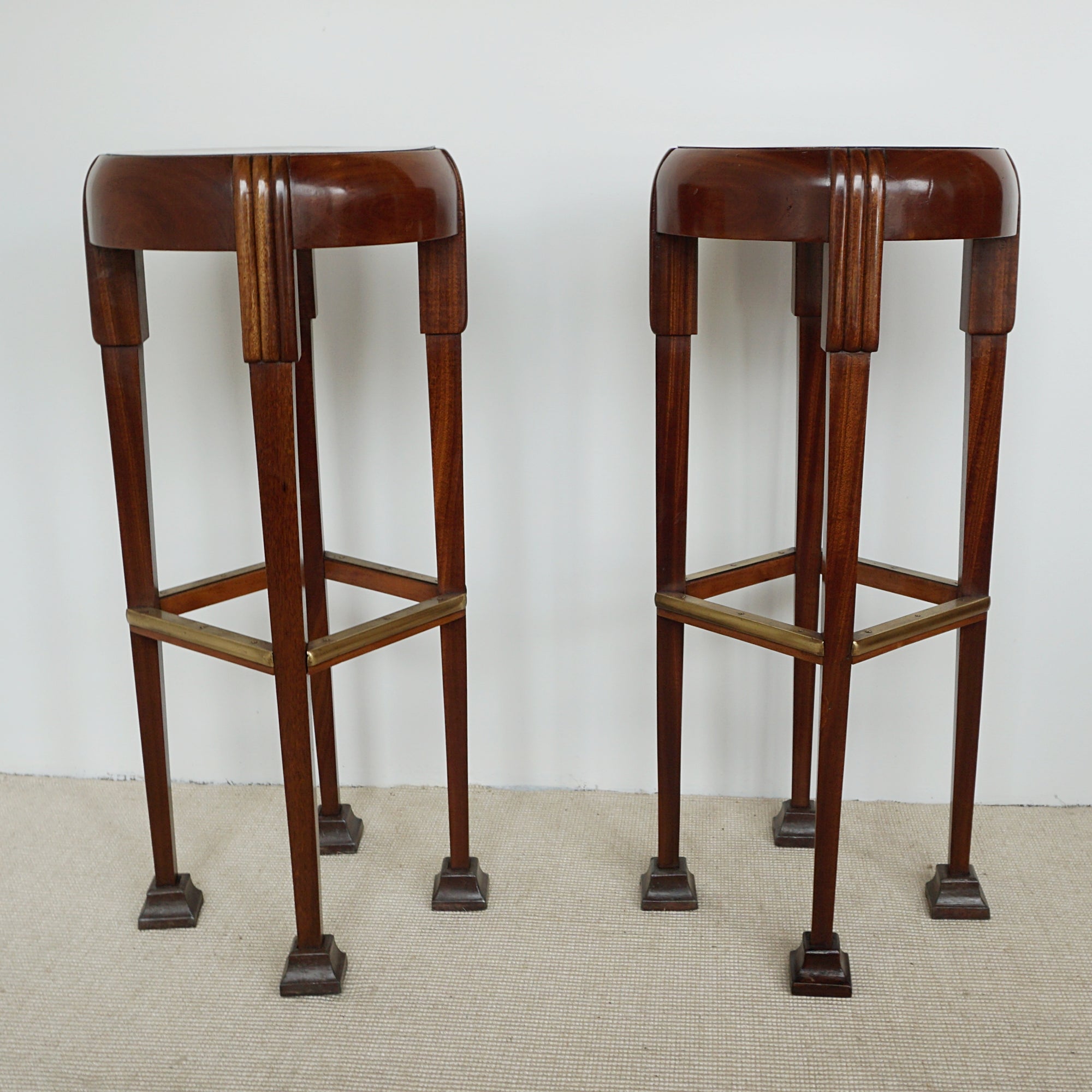 Art Deco Bar Seating, 1930s bar stalls. Solid walnut - Jeroen Markies Art Deco
