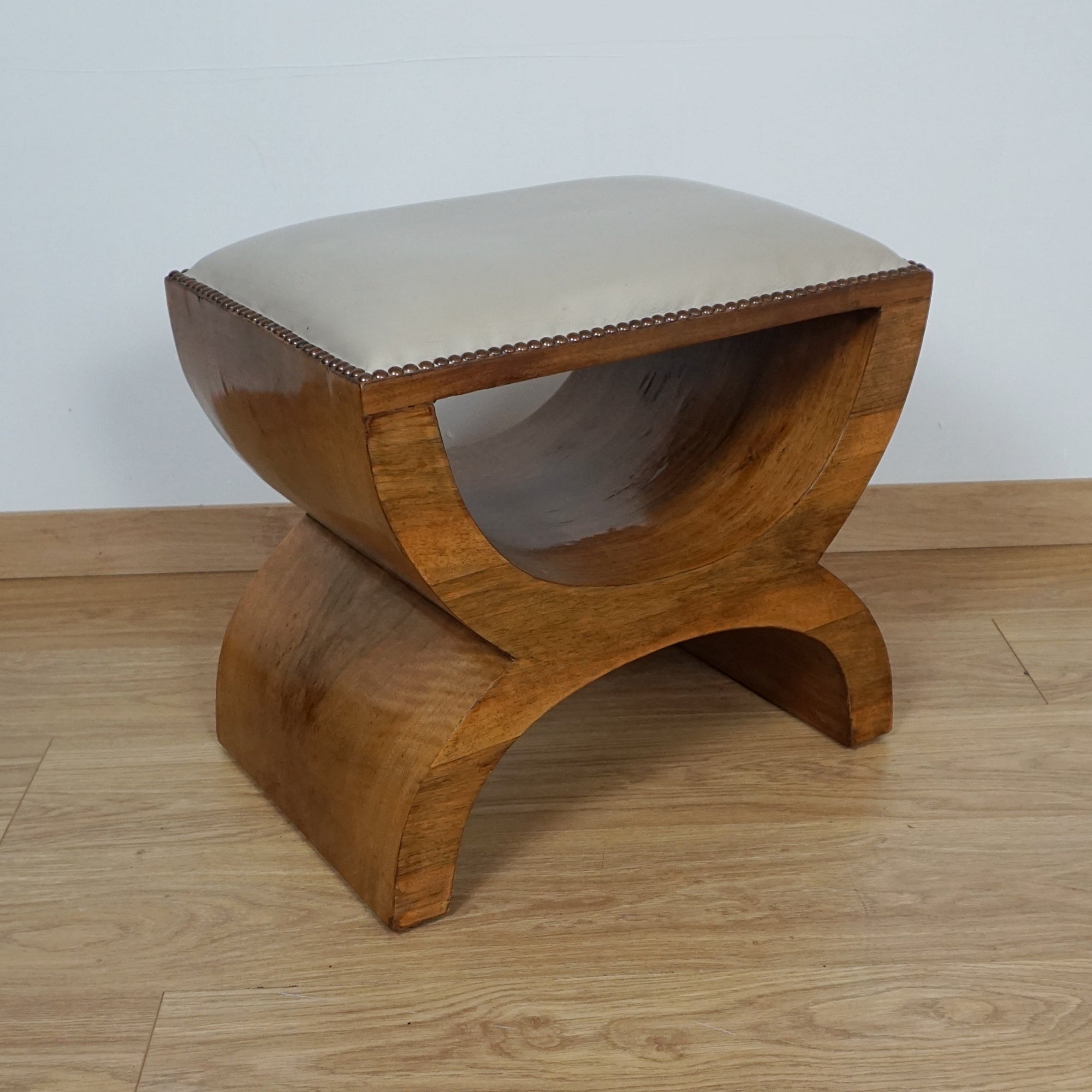 Art Deco Walnut Dressing Stool - Markies Antiques 