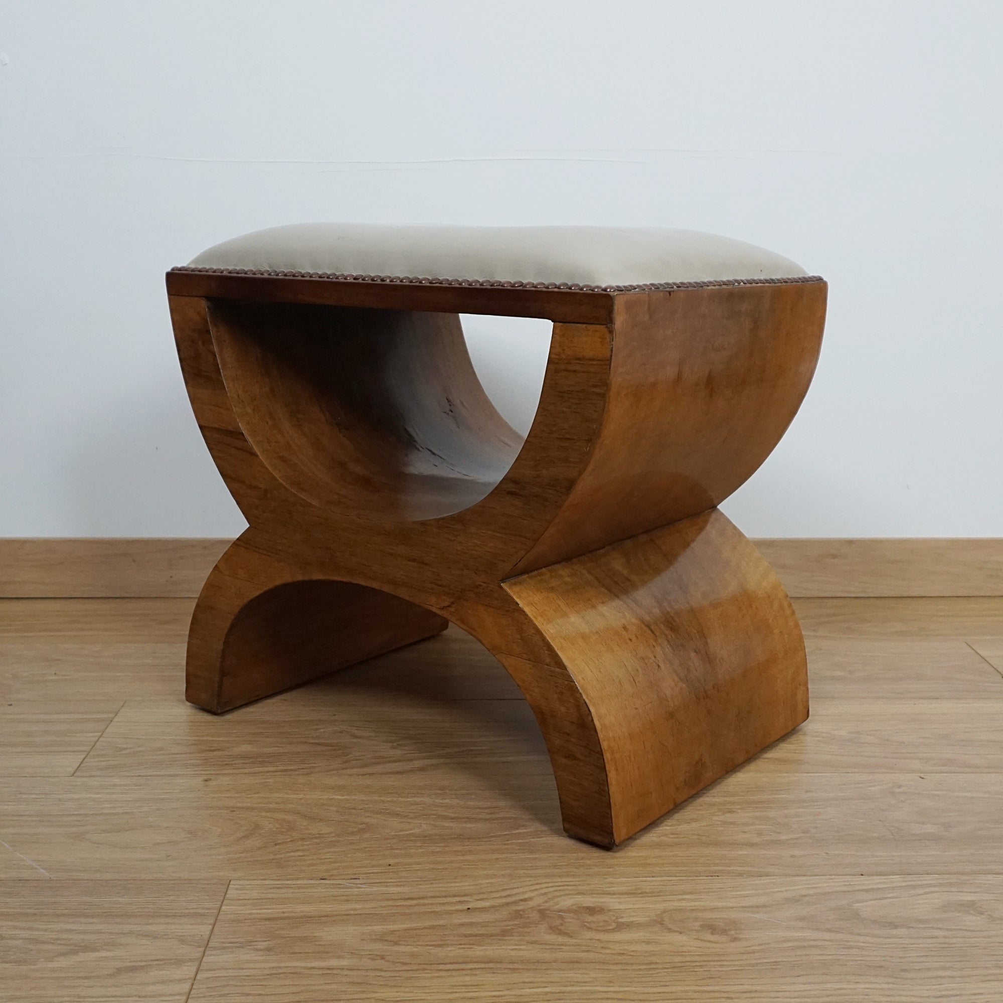 Art Deco Walnut Dressing Stool - Markies Antiques 