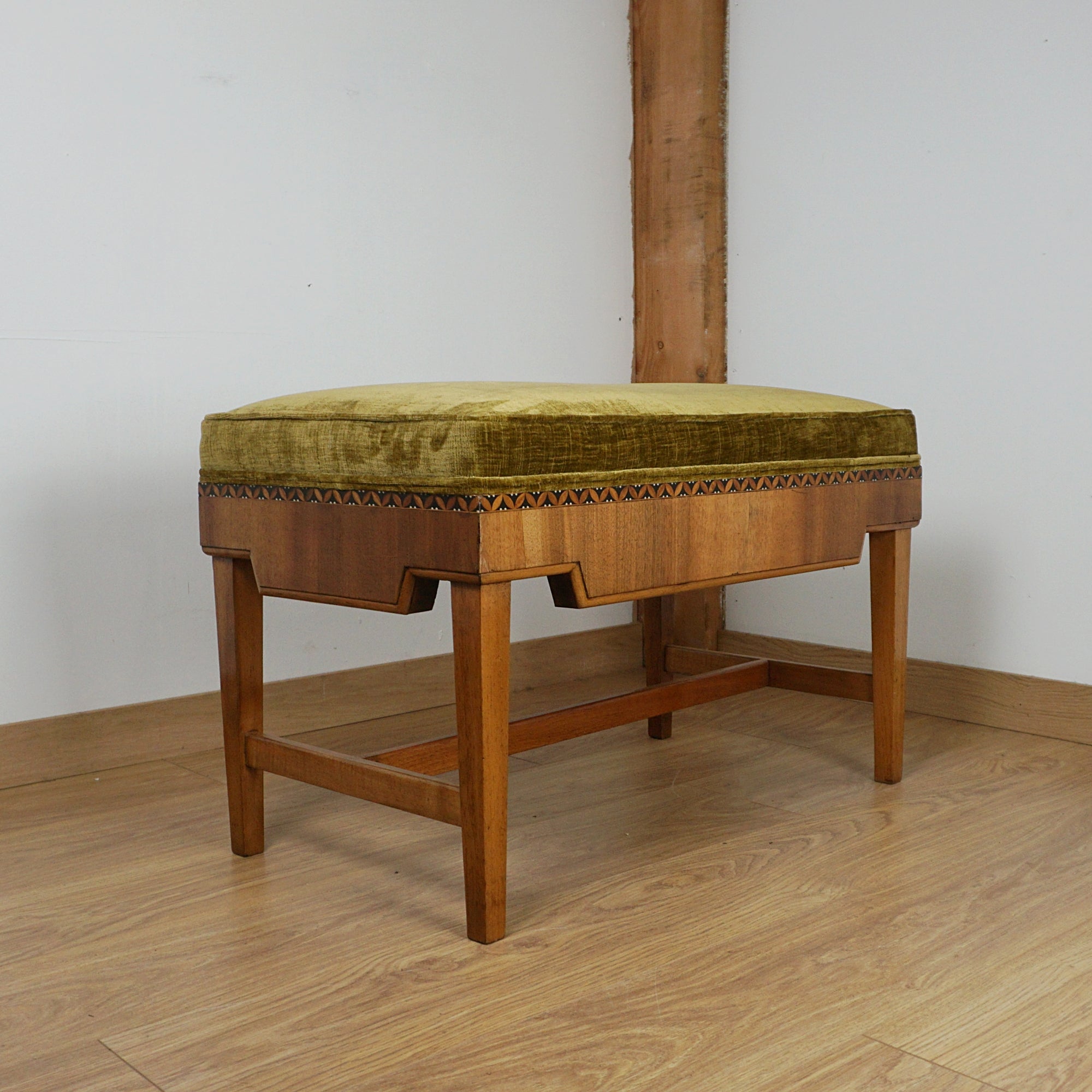 Art Deco Walnut Stool - Markies Antiques ltd