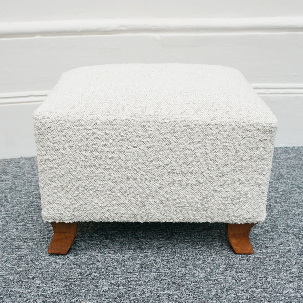 Vintage Italian 1950's Footstools in white boucle - Jeroen Markies Art Deco