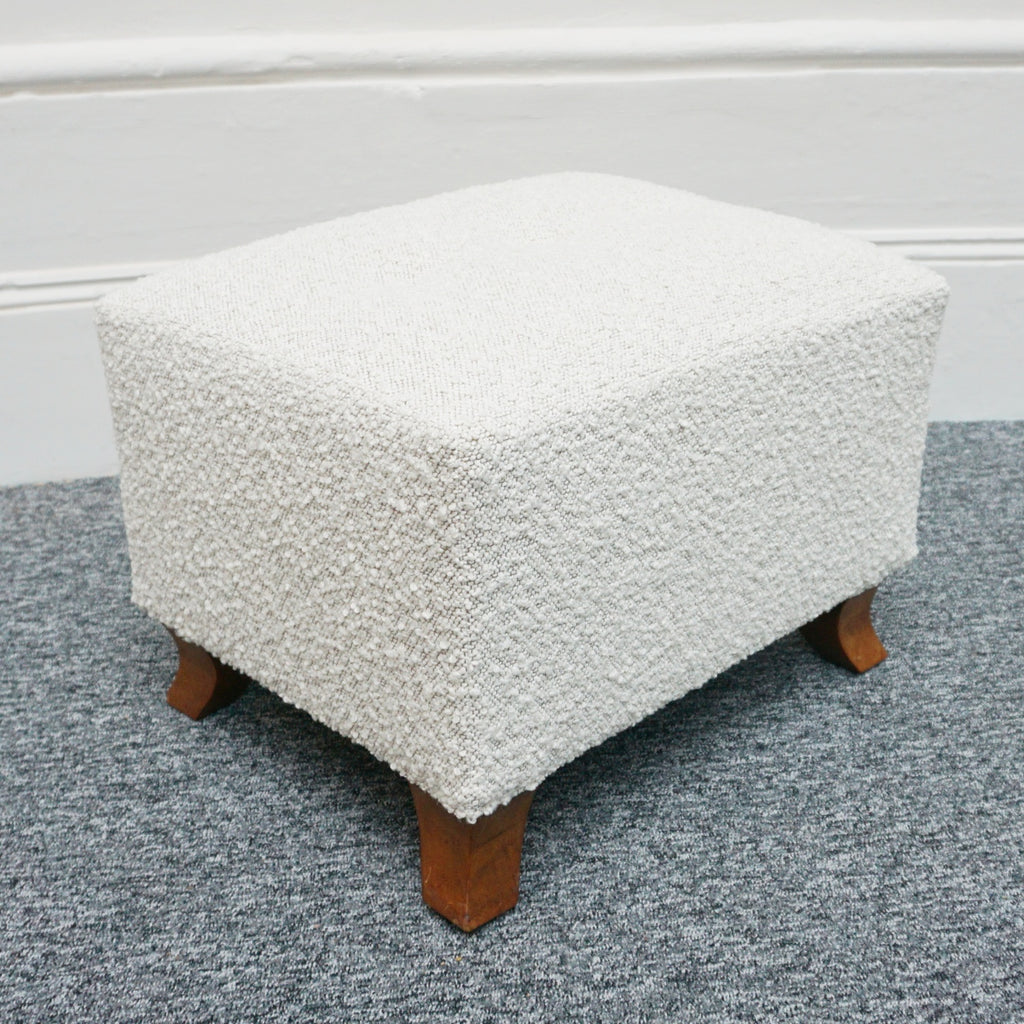 Vintage Italian 1950's Footstools in white boucle - Jeroen Markies Art Deco