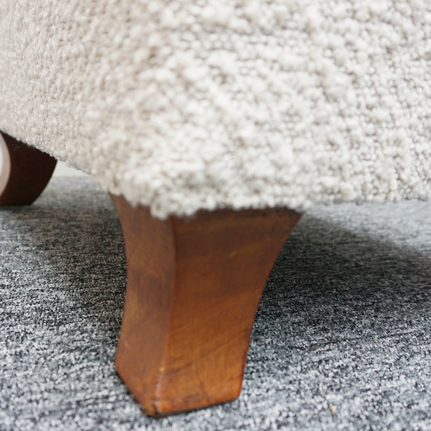 Vintage Italian 1950's Footstools in white boucle - Jeroen Markies Art Deco