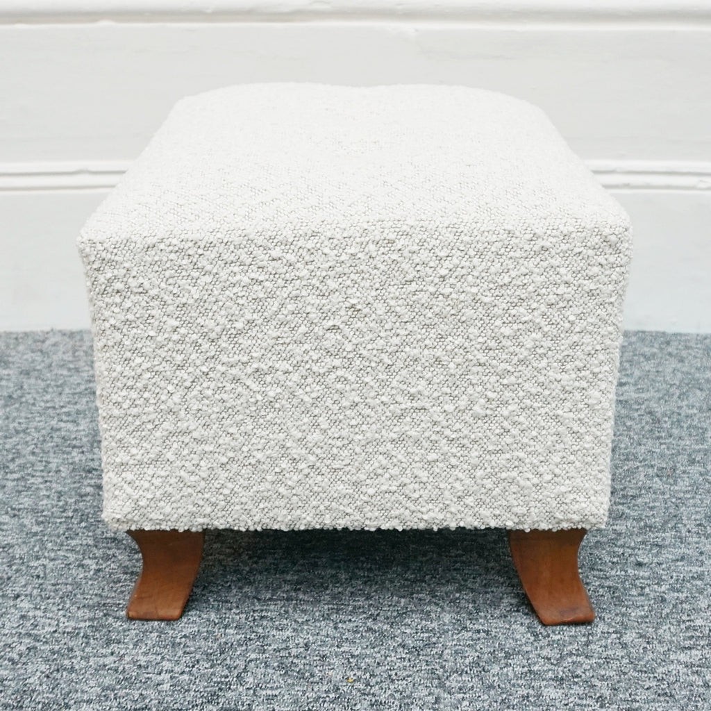 Vintage Italian 1950's Footstools in white boucle - Jeroen Markies Art Deco