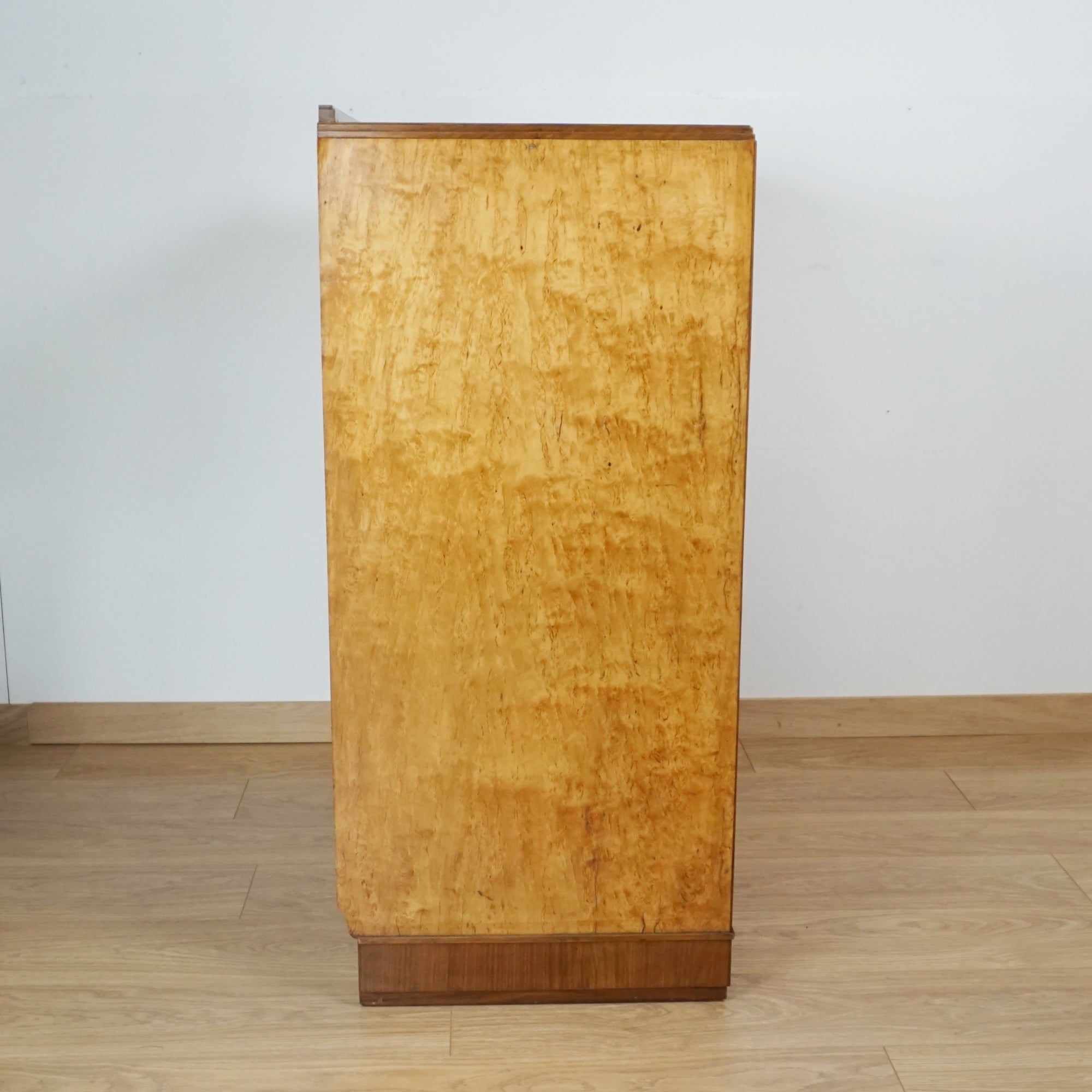 Art Deco Linen cupboard. Walnut and Birch - Markies Antiques 