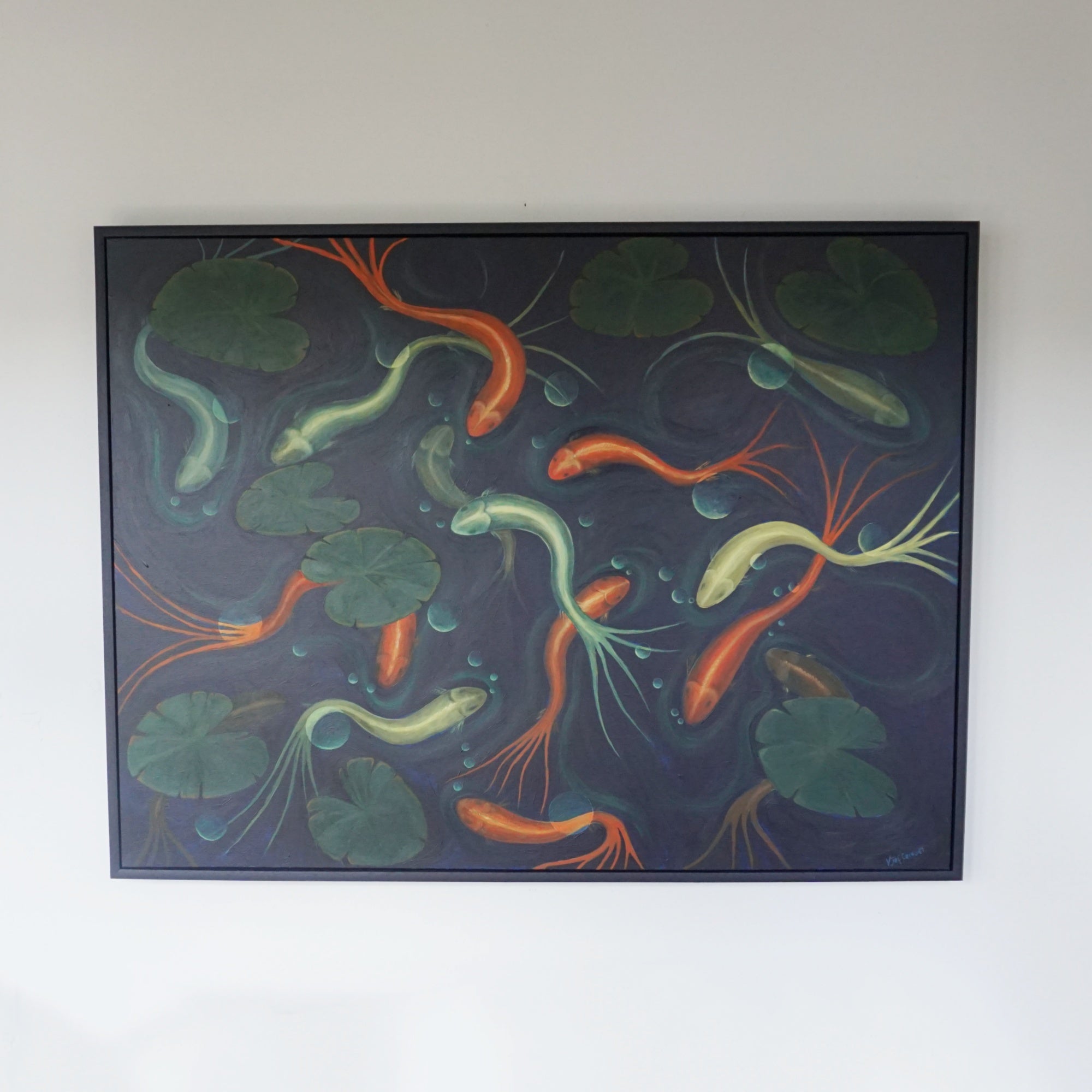 Vera Jefferson Swimming Koi in Pond Painting - Jeroen Markies Art Deco