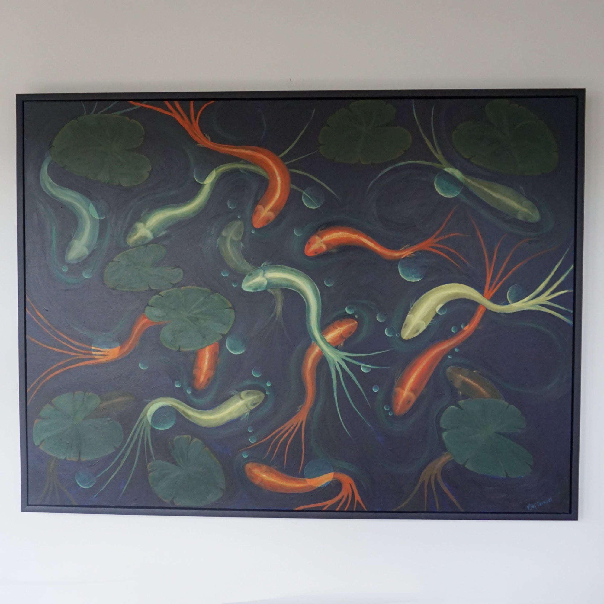 Vera Jefferson Swimming Koi in Pond Painting - Jeroen Markies Art Deco