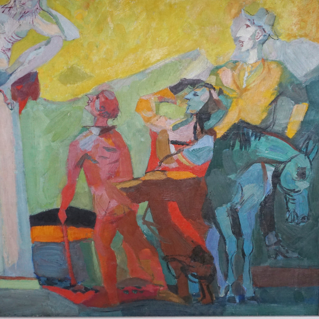 The Travellers by  by Marian Kościałkowski - Post War Paintings- Early Abstract - Jeroen Markies Art Deco