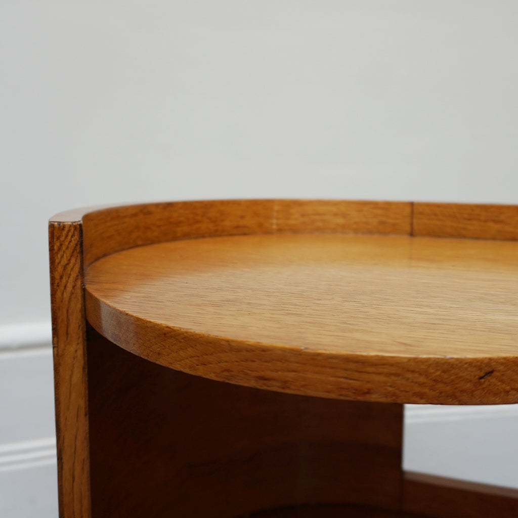 An Art Deco solid oak drinks trolley. Three tiers. 1930s drinks trolley for cocktails. - Jeroen Markies Art Deco