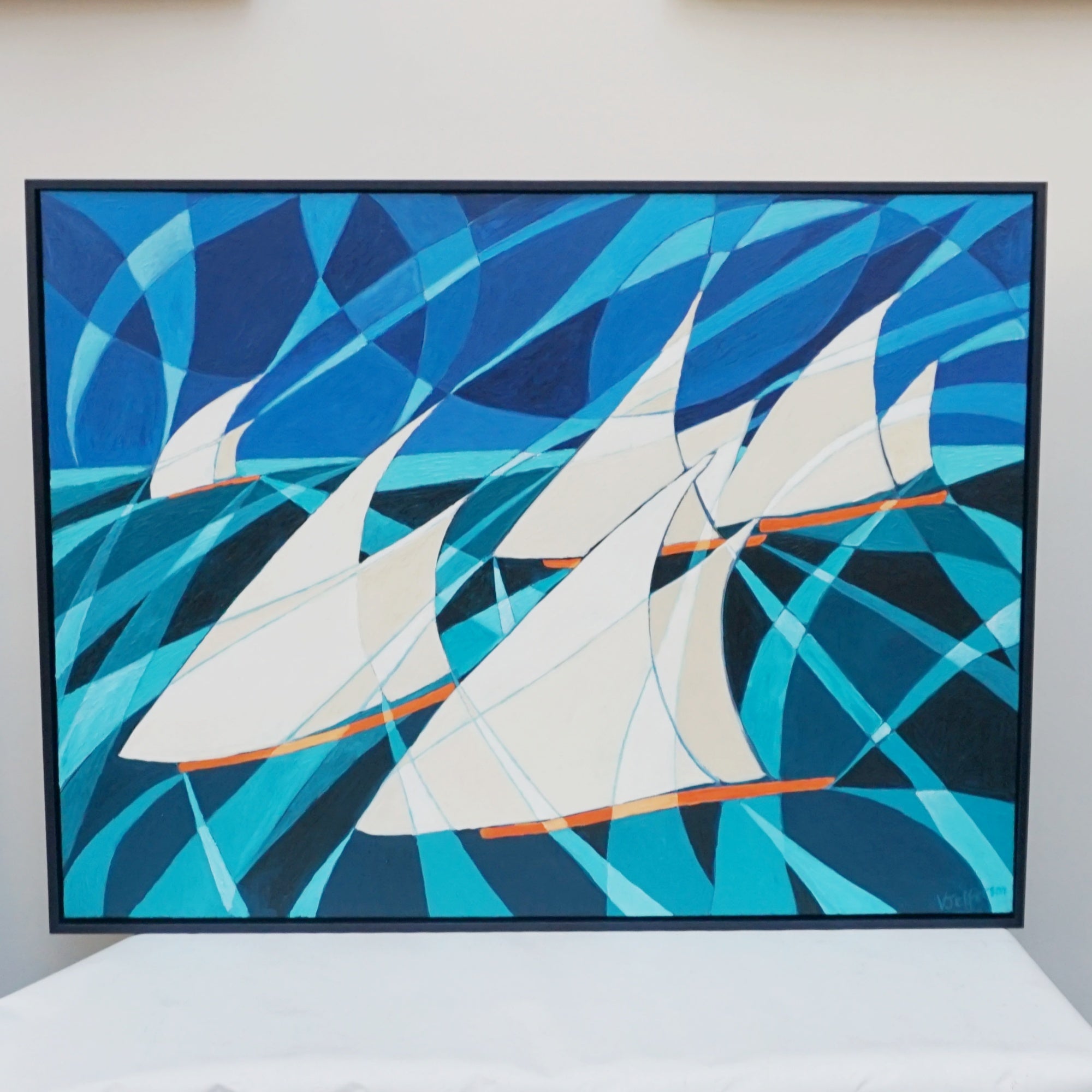 'Dhows' Contemporary Paintings of Arab Double Masted Sailing Boats - Jeroen Markies Art Deco