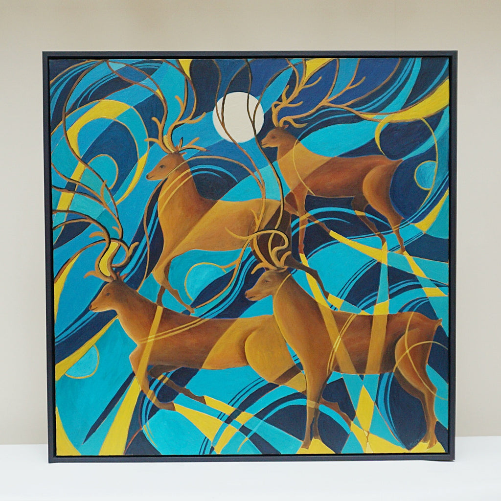 Full Moon With Deer - Jeroen Markies Art Deco
