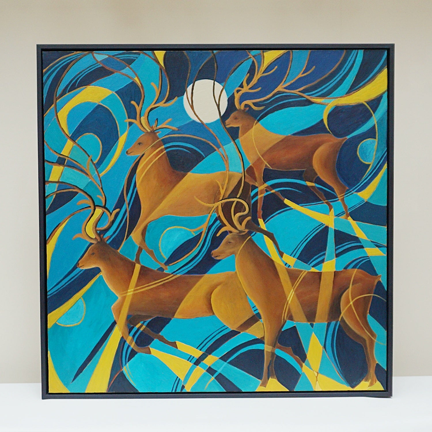 Full Moon With Deer - Jeroen Markies Art Deco