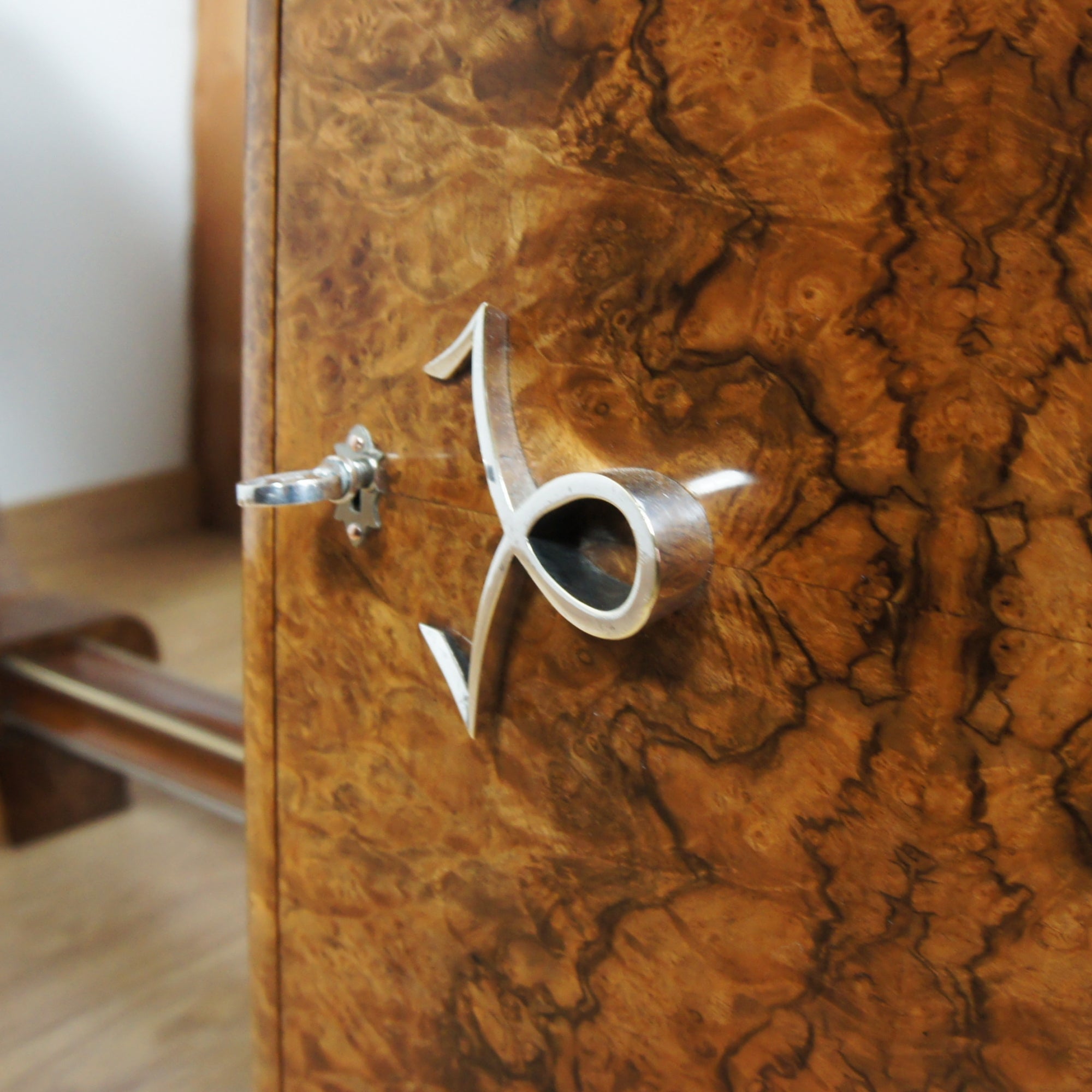 Art Deco Burr Walnut Desk by F.Pigeon of Paris