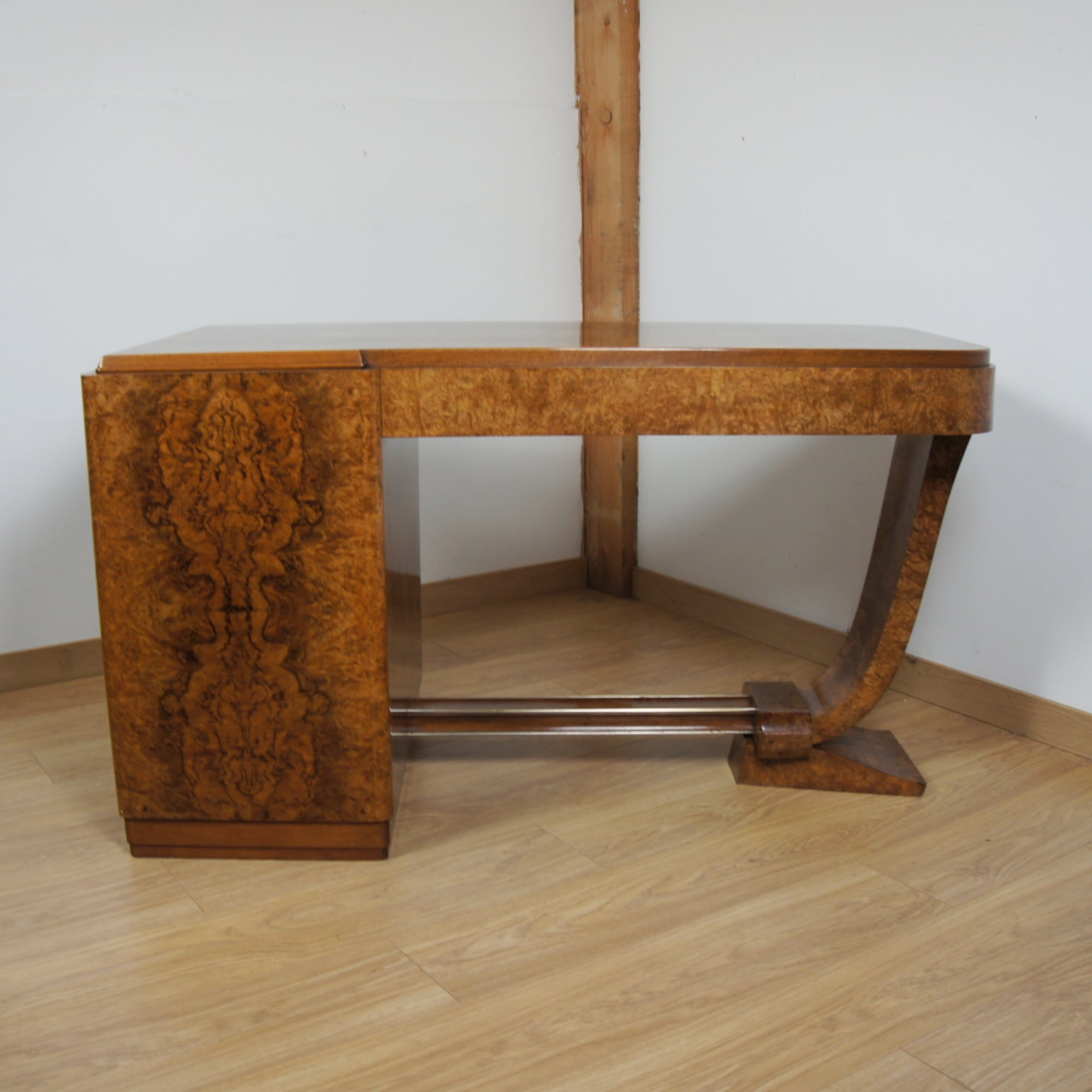 Art Deco Burr Walnut Desk by F.Pigeon of Paris