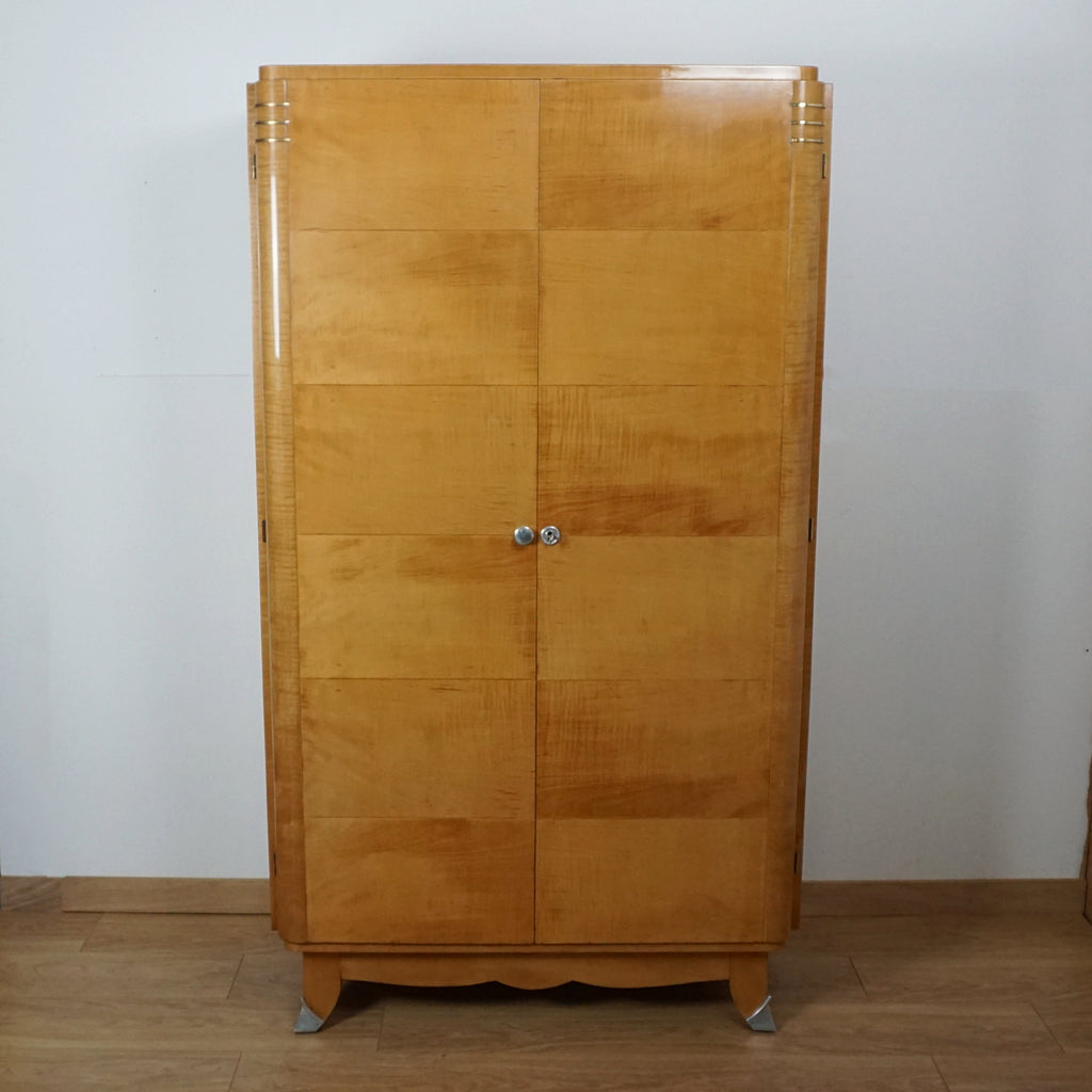 Art Deco Satinwood Wardrobe - Markies Antiques Ltd