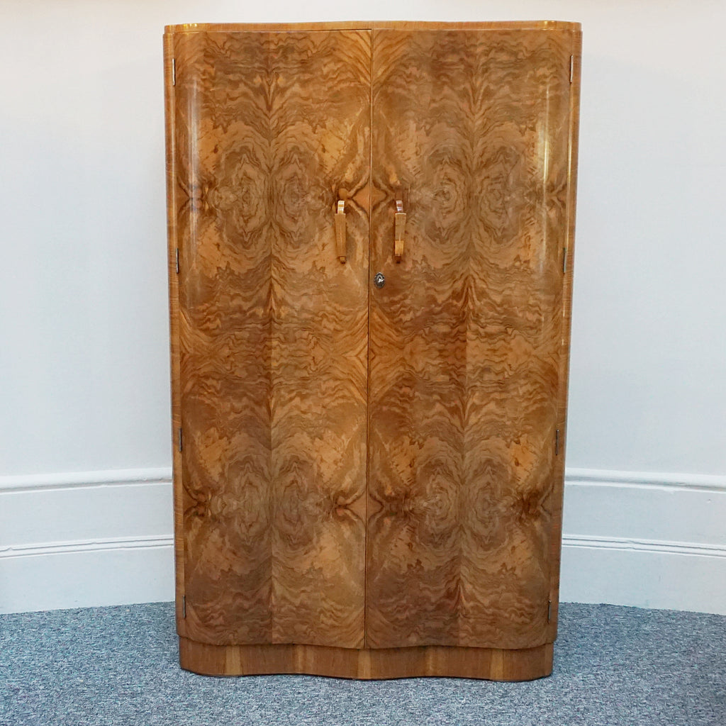 Art Deco wardrobe. Burr walnut wardrobe. 1930s furniture. solid oak vintage wardrobe. - Jeroen Markies Art Deco