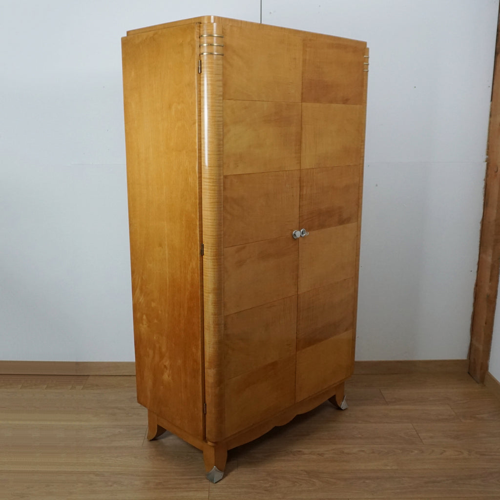 Art Deco Satinwood Wardrobe - Markies Antiques Ltd