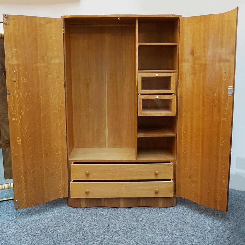 Art Deco wardrobe. Burr walnut wardrobe. 1930s furniture. solid oak vintage wardrobe. - Jeroen Markies Art Deco