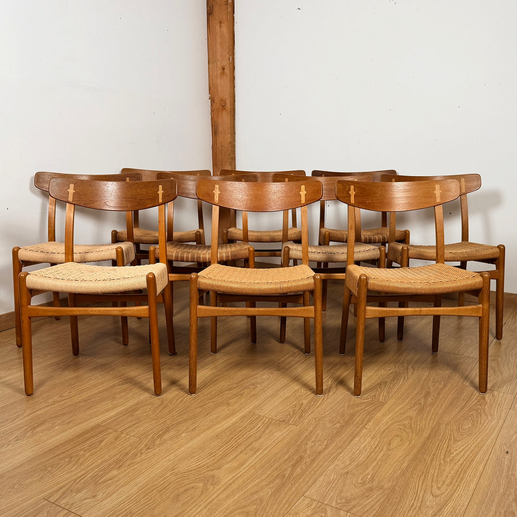 Set of 10 original CH23 Chairs by Hans Wegner for Carl Hansen & Son - Markies Antiques Ltd