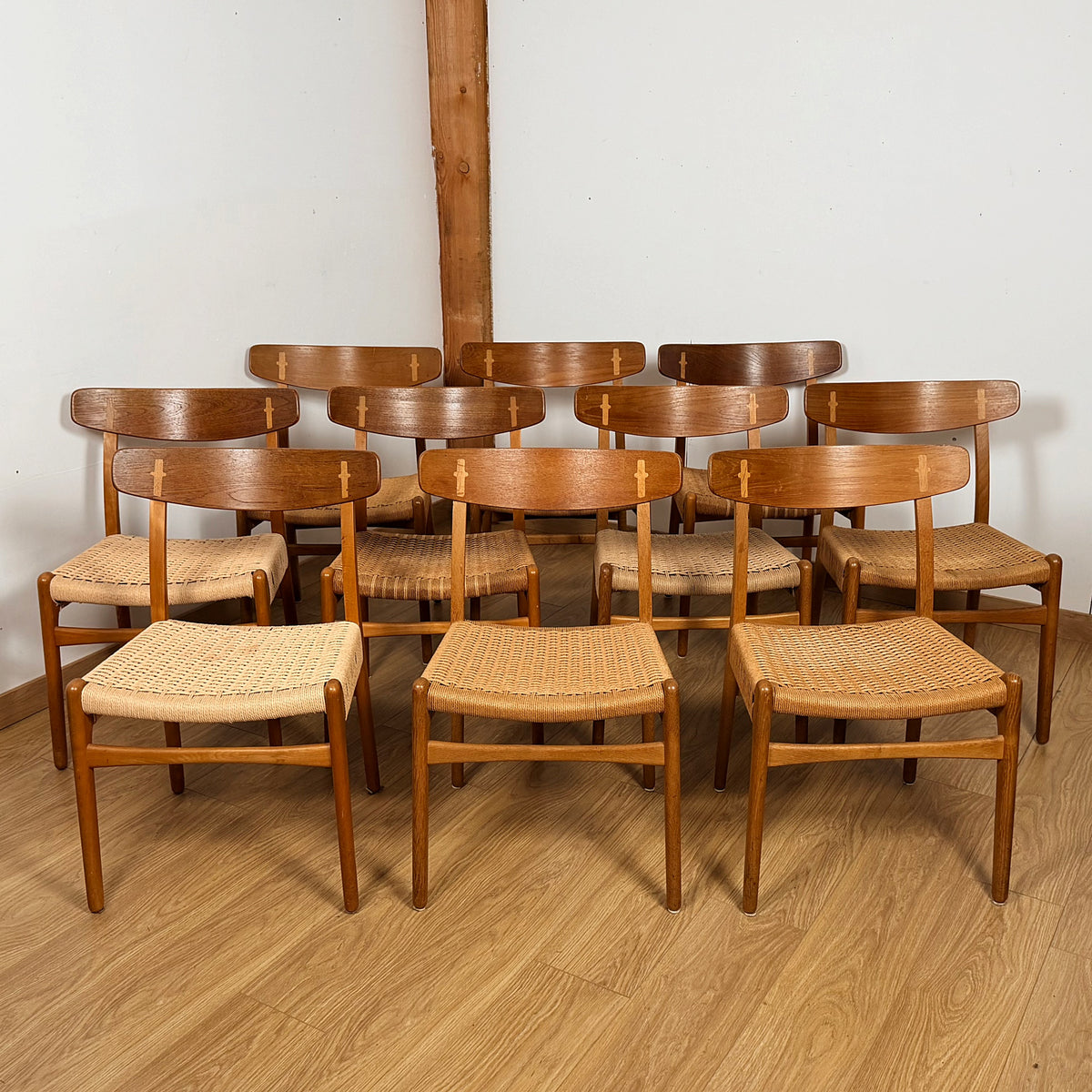 Set of 10 original CH23 Chairs by Hans Wegner for Carl Hansen & Son - Markies Antiques Ltd