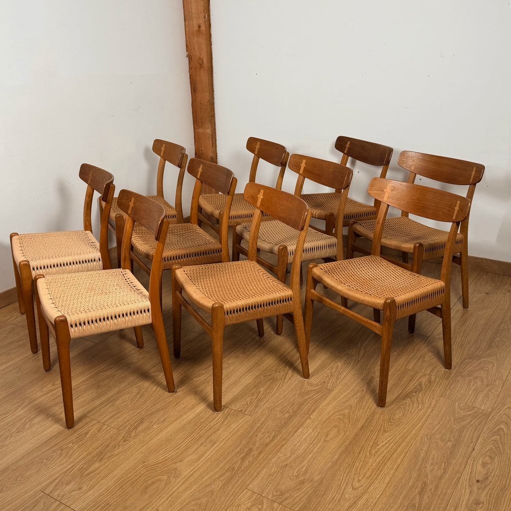 Set of 10 original CH23 Chairs by Hans Wegner for Carl Hansen & Son - Markies Antiques Ltd