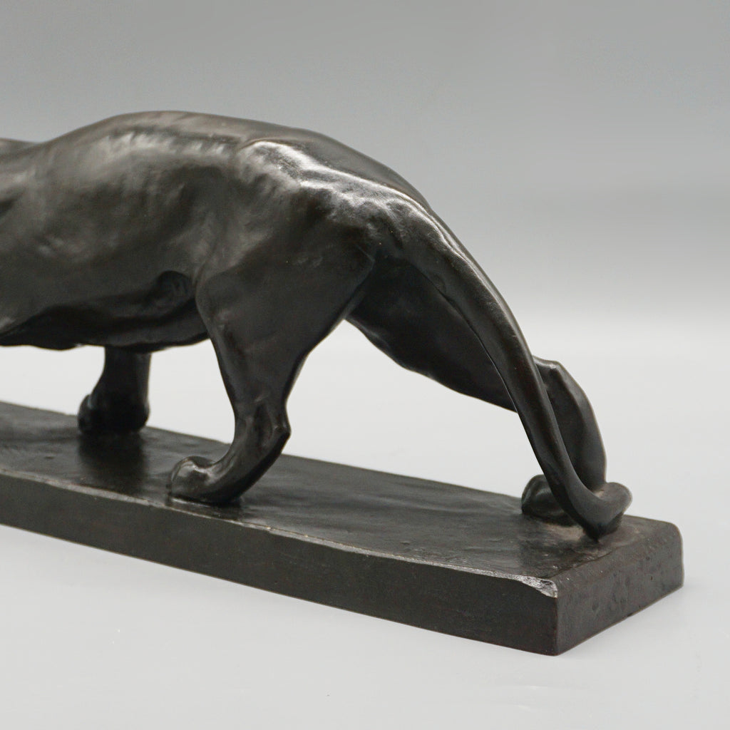 Art Deco Patinated Bronze Sculpture of a Striding Panther by Albert Wille - Jeroen Markies Art Deco 