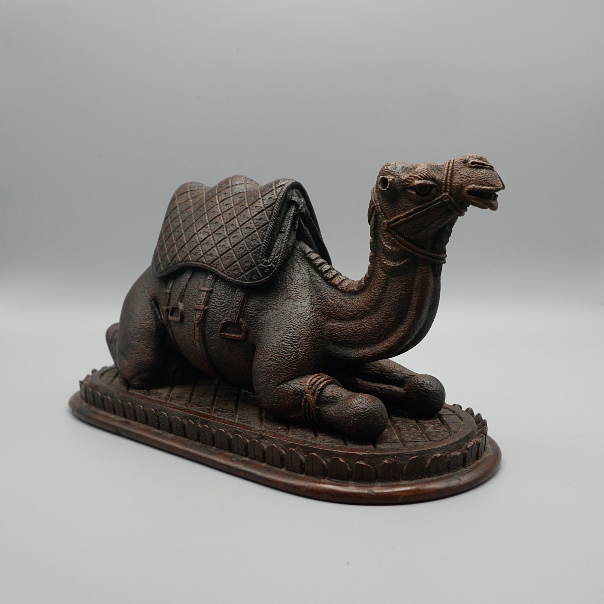 Carved Wooden Recumbent  Camel