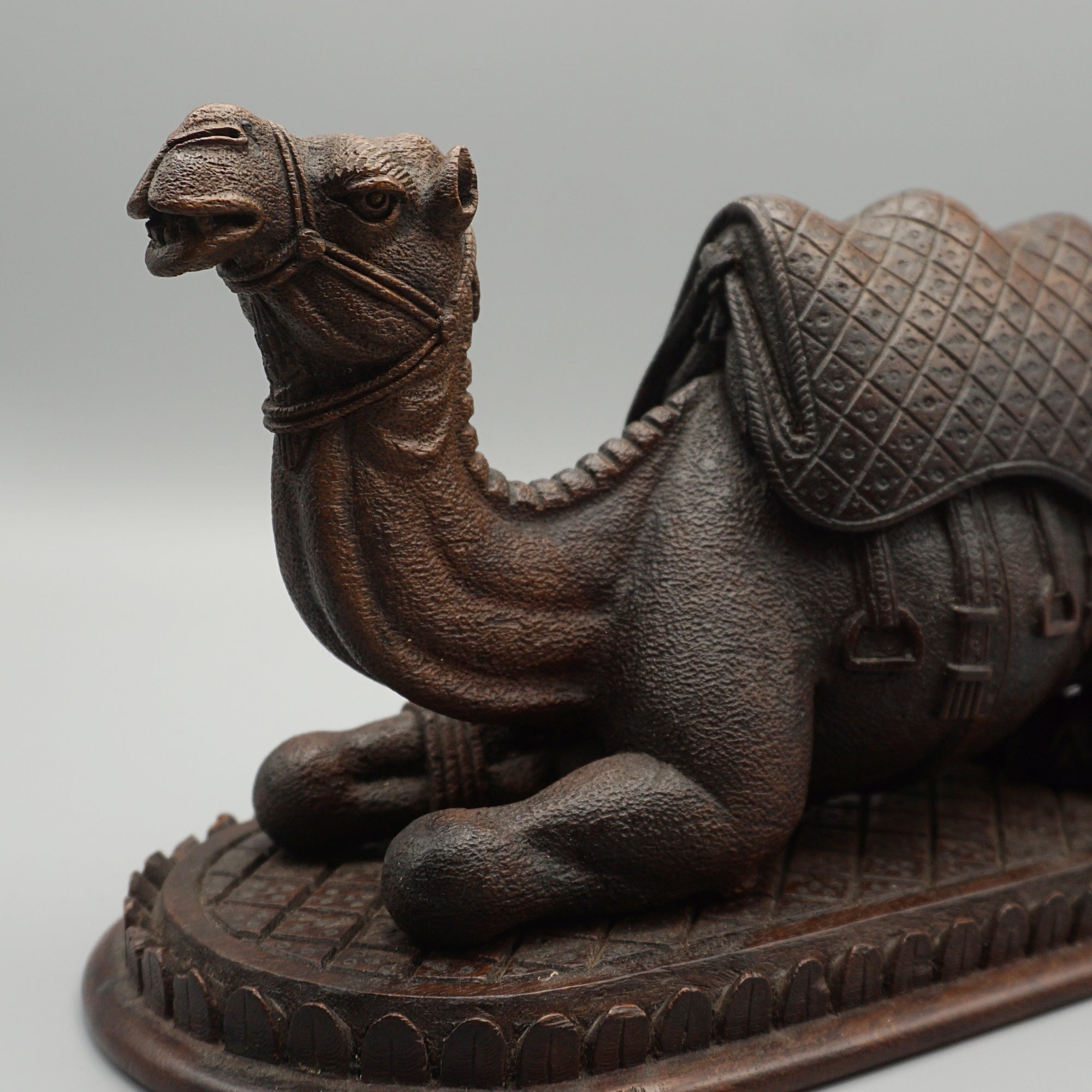 Carved Wooden Recumbent  Camel