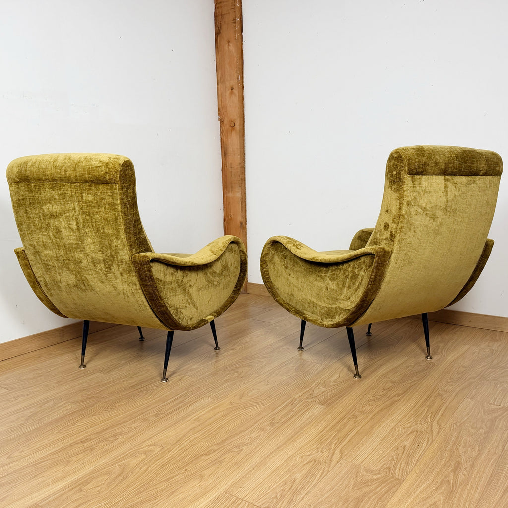 Pair of Mid-Century Italian Lounge Chairs 'Lady Chairs' by Marco Zanuso | Markies Antiques Ltd