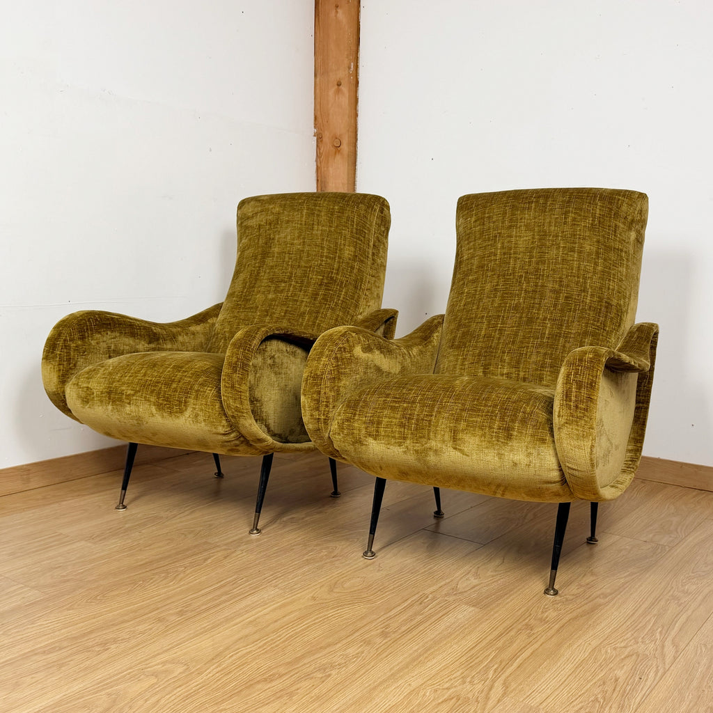 Pair of Mid-Century Italian Lounge Chairs 'Lady Chairs' by Marco Zanuso | Markies Antiques Ltd
