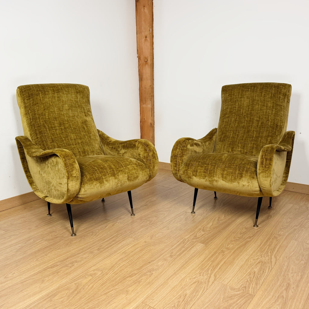 Pair of Mid-Century Italian Lounge Chairs 'Lady Chairs' by Marco Zanuso | Markies Antiques Ltd