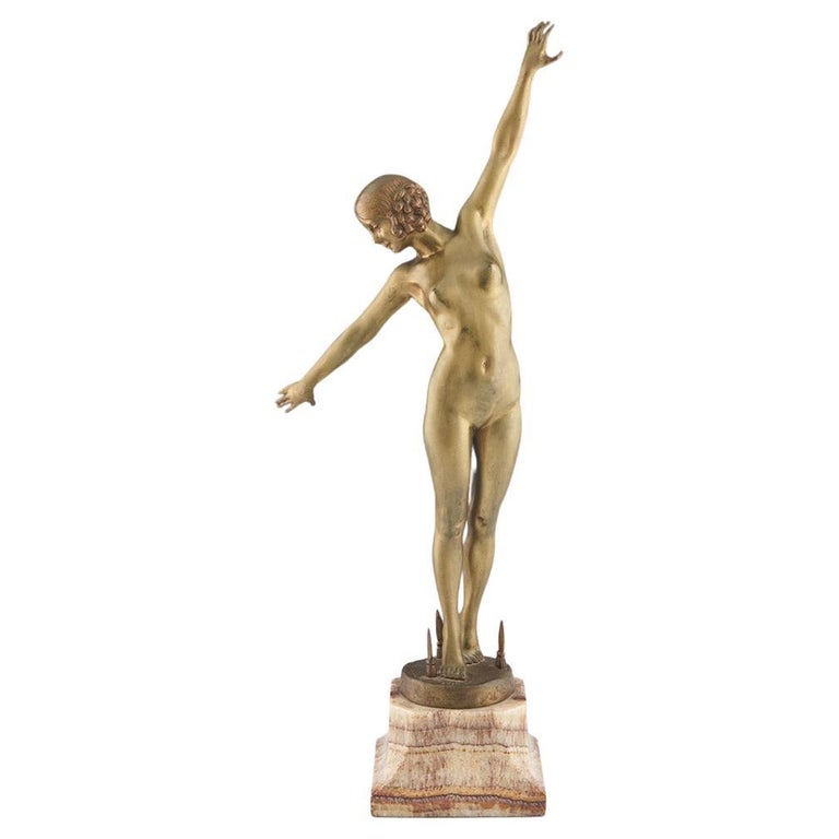 Sword Dancer - F Ouillon Carrere Art Deco Bronze Nude Sculpture - Jeroen Markies Art Deco