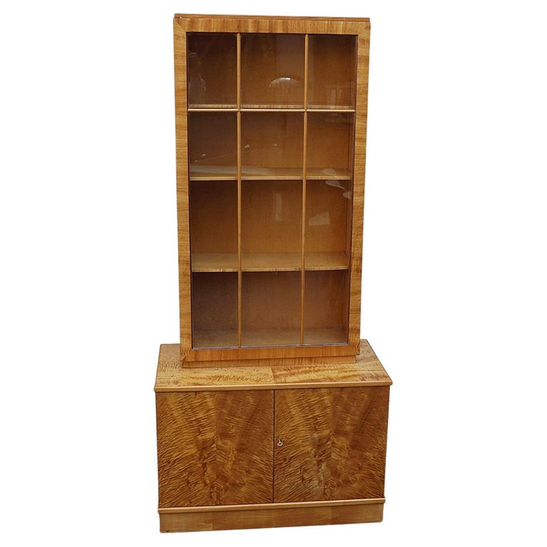 Vintage Art Deco Bookcase with Satin Birch Veneer - Jeroen Markies Art Deco