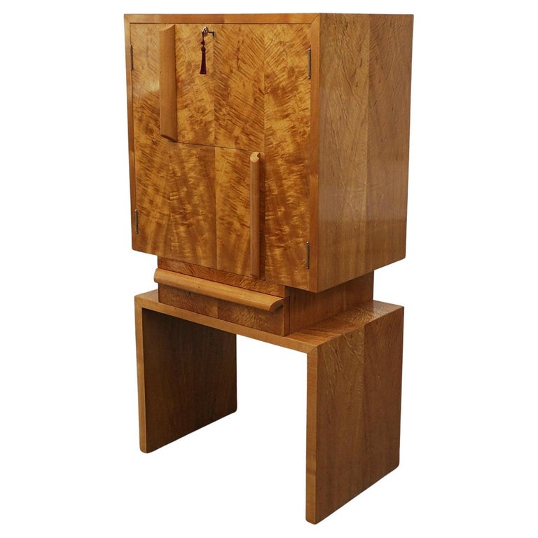Vintage Modernist Art Deco Drinks Cabinet Satinwood - Jeroen Markies Art Deco