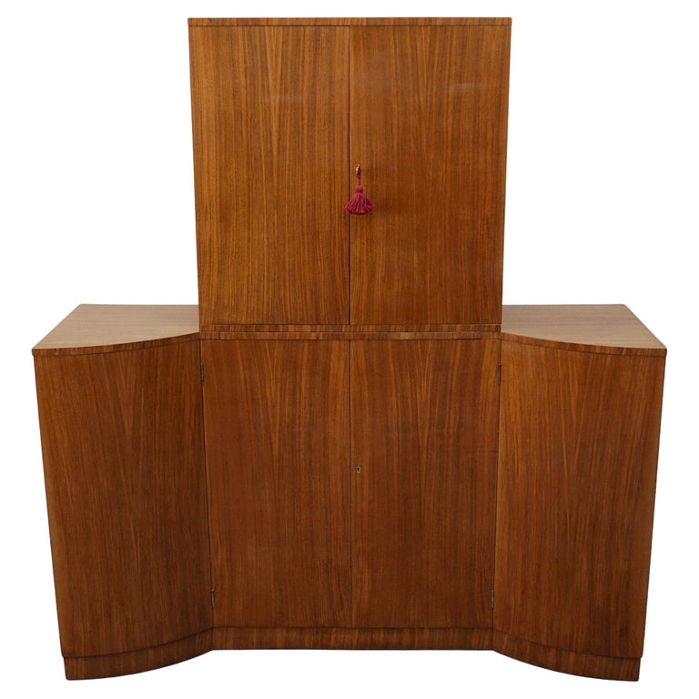 Original Art Deco Figured Walnut Cocktail / Drinks Cabinet - Jeroen Markies Art Deco