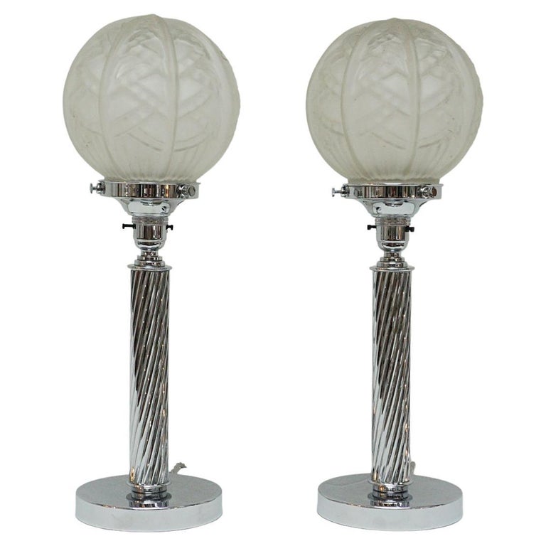 Pair of chrome table lamps - Jeroen Markies Art Deco