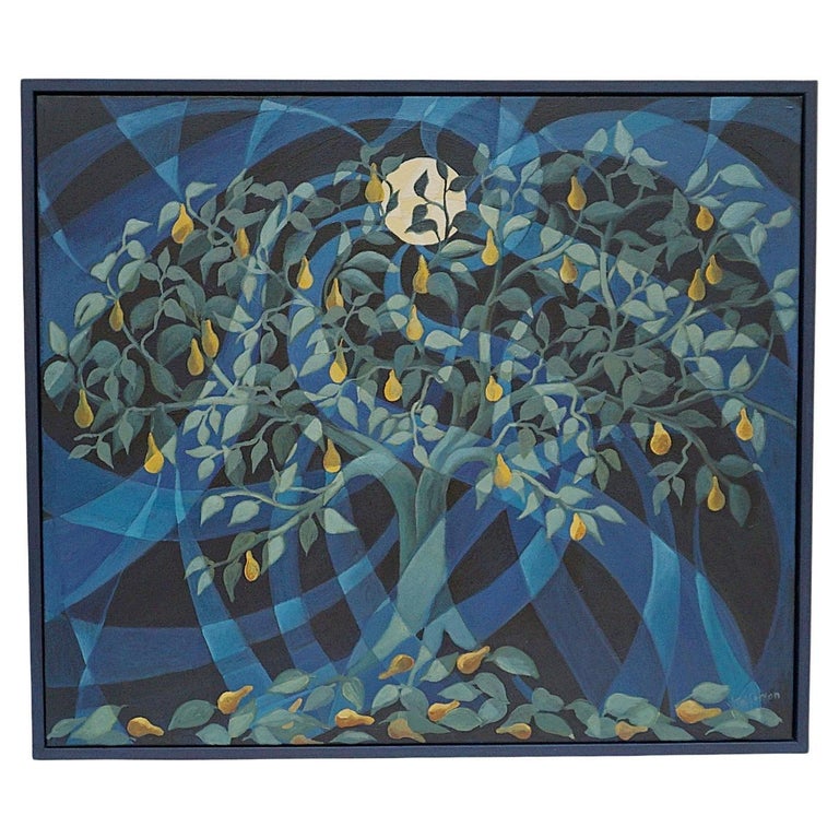 Pears in Moonlight by Vera Jefferson - A  contemporary oil on canvas - Jeroen Markies Art Deco