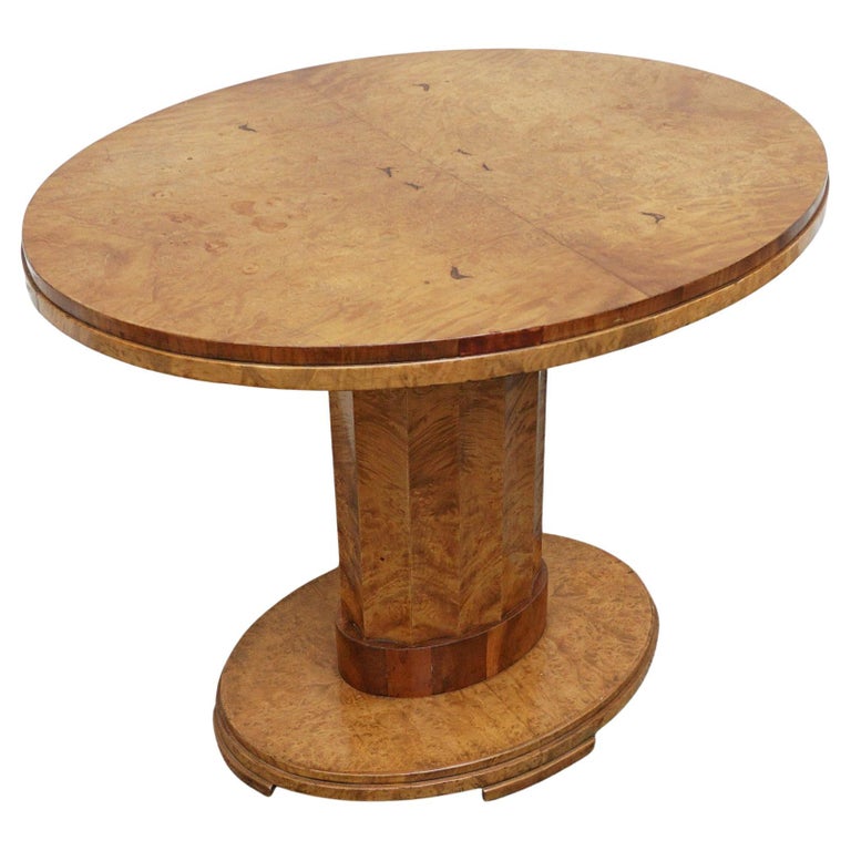 Art Deco centre table in burr walnut and elm by Harry & Lou Epstein - Jeroen Markies Art Deco