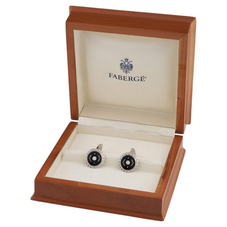 Diamond and Enamel Cufflinks