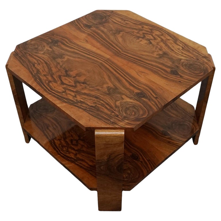 Art Deco Burr Walnut Veneered Side Table - Jeroen Markies Art Deco